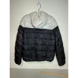 Primark Ultra Lightweight Hooded Puffer‎ Jacket Black White Size S